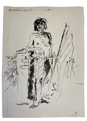 Georg Baselitz, Figur mit Flagge, 1966