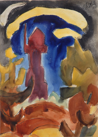 Karl Schmidt-Rottluff, Leuchtturm (Lighthouse), 1922, &copy; VG Bild-Kunst, Bonn