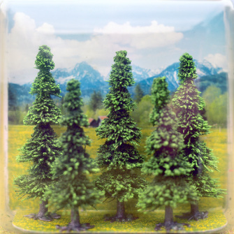 Thomas Wrede, Tannen (aus der Serie 'Wrapped Landscapes'), 2004, &copy; Thomas Wrede, VG-Bildkunst, Bonn