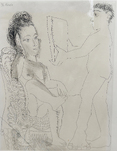 Pablo Picasso, Jeune Homme présentant un Miroir, ou un portrait, à une Femme (aus der Suite 347), 1968