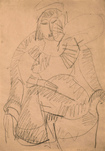 Ernst Ludwig Kirchner, Sitzende Frau im Sessel (Erna), um 1912