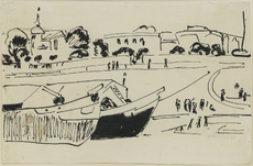 Ernst Ludwig Kirchner, Elbkähne in Dresden, um 1909
