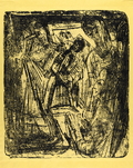 Ernst Ludwig Kirchner, Tanz in der Alp - Tanz der Bauern im Haus in den Lärchen, 1920