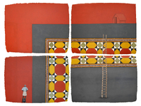 Desmond Lazaro, Chettinad Tile III (4-parts), 2009, &copy; Desmond Lazaro