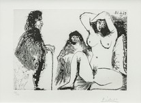 Pablo Picasso, Visiteur, avec son chien, chez une jeune femme, avec la célestine (Nr. 192 aus La Suite 347), 1968