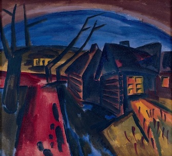 Karl Schmidt-Rottluff, Russisches Dorf bei Nacht (oder: Russische Landschaft), 1919, &copy; VG Bild-Kunst, Bonn