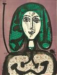 Pablo Picasso, La femme à la résille (Femme aux cheveux verts), 1949