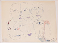 Chris Reinecke, Gesichtsteile (mit 3 Köpfen), 1965
