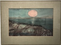 Herbert Beck, Landschaft mit Mond, um 1970