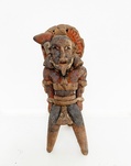 Maya, hollow figurine of a standing priest in a loincloth with elaborated headdress and richly adorned on arms, chest, neck, ears and nose, classic period, ca. 450 – 650 AD
