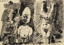 Pablo Picasso, Femme nue et deux personnages, 1967